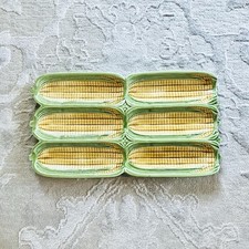 Bordallo Pinheiro Corn On The Cob Server Platter Dish Majolica Thanksgiving Vtg
