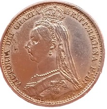 1887 Queen Victoria .925 Silver Sixpence Coin. Wreath Type. Very Nice Grade 