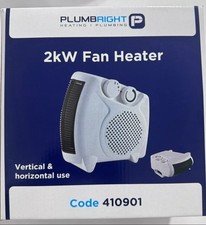PLUMBRIGHT Portable ElectricFan Heater 2kw Warm/HotSettings *New & Boxed*