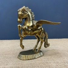 VINTAGE MOUNTED BRASS PEGASUS FLYING WINGED HORSE GREEK MYTHOLOGY FIGURE STATUE