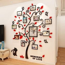 3D Cat Black Trunk Red Leaves