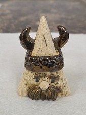 Comical Vintage Viking Ceramic Figurine By Mother Earth Workshop Iceland 2.9"
