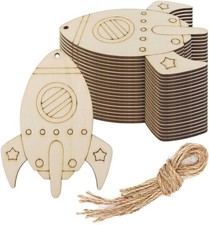 20pcs Wooden Rocket Cutouts