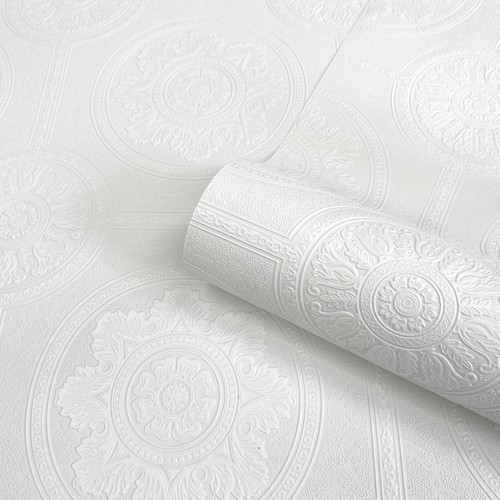 White paintable geometric - white,