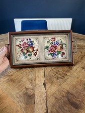 Vintage Ceramic Tile Tray With