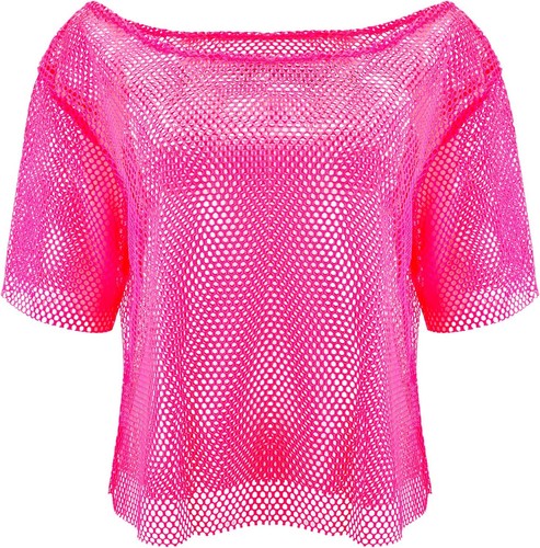 Jadive 80s neon fishnet - neon, top