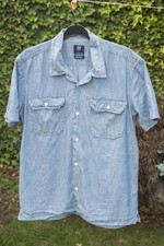 Gap Denim mens short sleeve blue denim shirt - Size Large