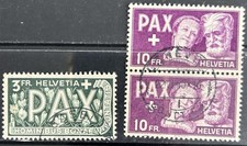 Switzerland 1945 Truce in Europe High Value issues Used