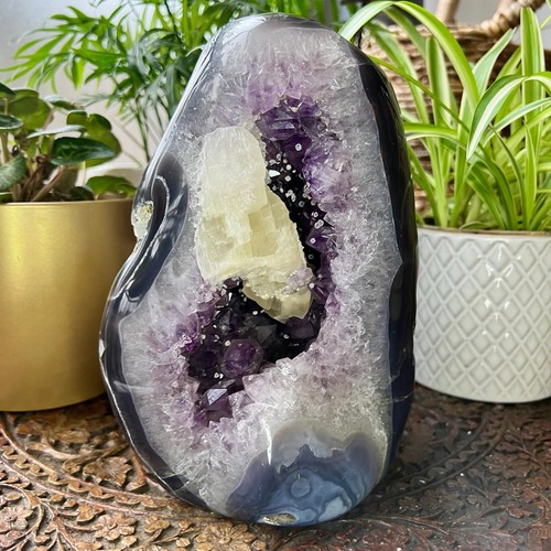Agate amethyst calcite geode - agate,