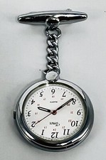 Rare 1990S Timex Quartz 24 Hour Military Time Nurse Brooch Fob Watch New Battery