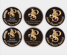 6x John Player Special, JPS, Team Lotus, retro stickers, Laminated.