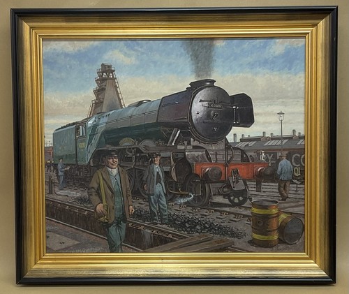 Oil board painting steam - board,