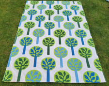Vintage IKEA ' Helen Trast 2007 Green Trees ' Cotton Scandinavian Fabric RARE