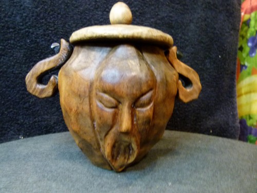 Antique carved wooden snuff