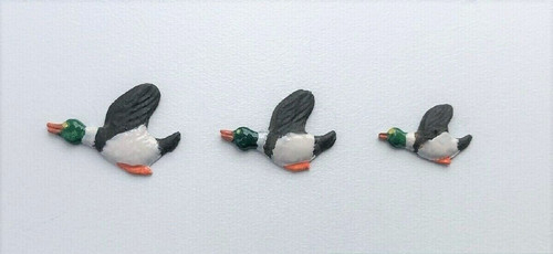 Three hand painted pewter - three,