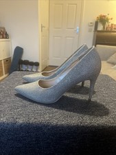 Silver Stiletto Heels. Size 6