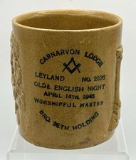 Masonic Carnarvon Lodge No 2376 Chorley And Leyland  Stone Ware Mug 1945.