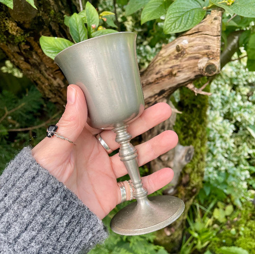 Vintage pewter chalice ritual - vintage,