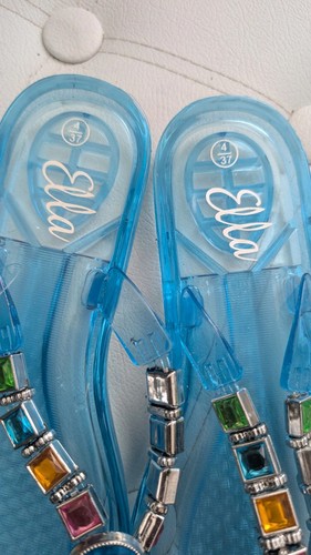 Ella blue jelly flip flops - ella,