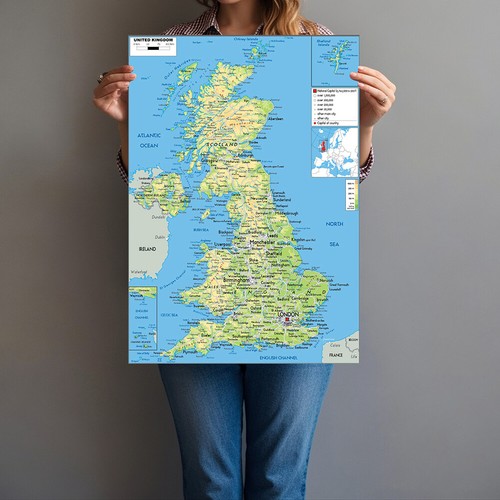 Map of uk united - a2,
