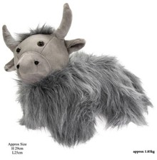 Grey furry highland cow - grey,