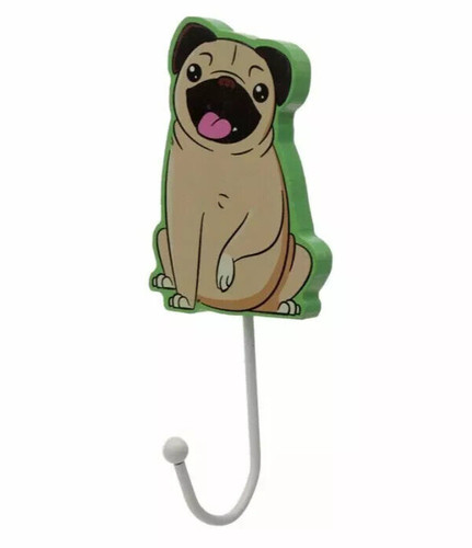 Pug dog wooden coat - coat, hook
