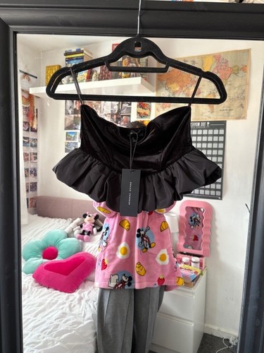 Bershka black velvet corset - velvet,