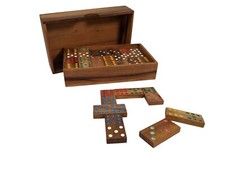Wooden Double 9 Dominoes - 56