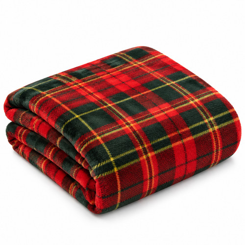 Check fleece throw blanket - fleece,