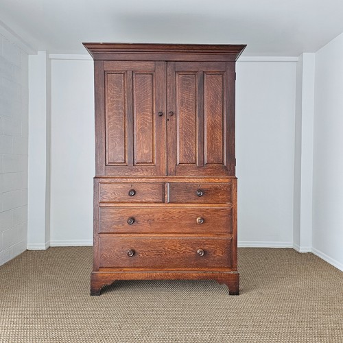 Antique english oak linen - antique,