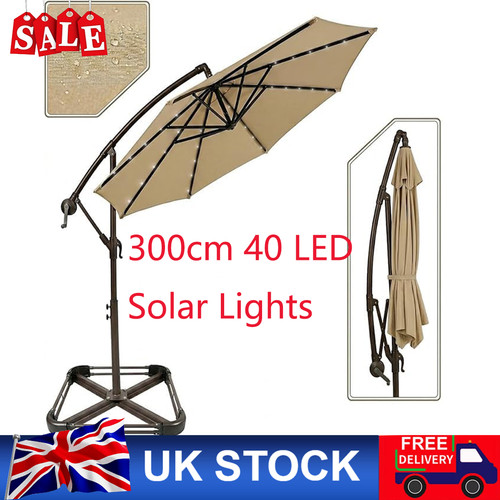 300cm led solar parasol - led,