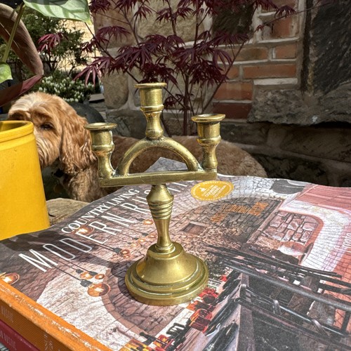 Vintag brass small candle - brass,