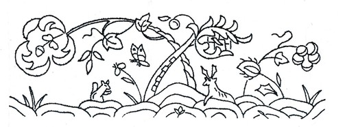 Vintage embroidery transfer - vintage,