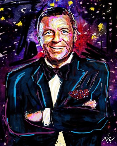 Frank sinatra art print - print,, old