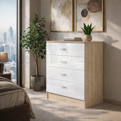 Chest high gloss - of, drawers