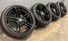 GENUINE BMW 19” 313M ALLOY WHEELS & BRIDGESTONE * RUNFLAT TYRES SET GLOSS BLACK