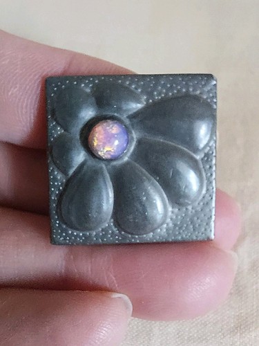 Arts crafts pewter brooch - crafts,