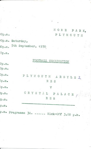 Plymouth argyle reserves - reserves, v