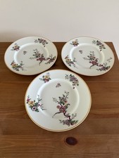 Set of 3 Bernardaud Limoges France Plates Augusta Pattern Floral Peacock Design