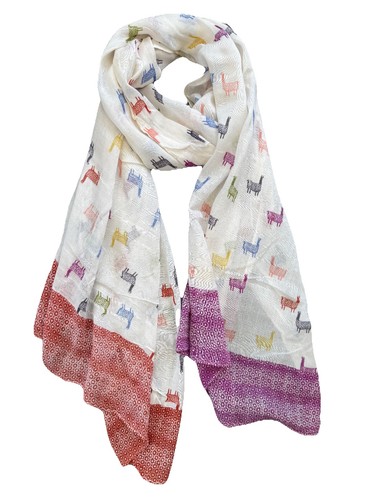 White stuff printed scarf - printed, with