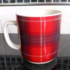 Red Tartan Mug Tea Coffee Check