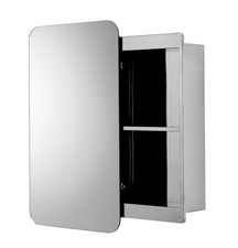 Croydex Bathroom Cabinet Stainless Steel Sliding Mirror Door 67x41cm - Medway
