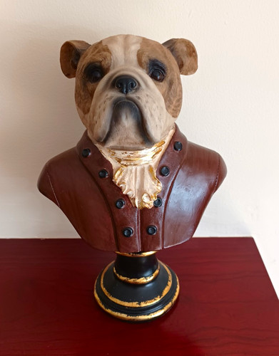 Bulldog dog bust - bulldog, figurine