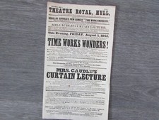 Mrs Caudle's Curtain Lecture Original Vintage 1845 Theatre Royal Hull Poster