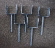 5 x Galvanised Concrete U Post Support 100mm 4 " Posts