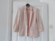 Ladies Pink /White Lace Patterned Jacket size 10