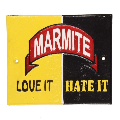 Marmite cast iron metal sign - cast,