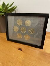 COIN DISPLAY FRAME Circular  2 pounds COINS (7 slots) holders Old Style Full Set