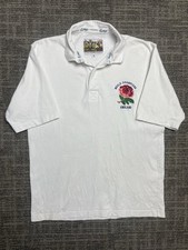 Cotton Traders White England Rugby Polo Shirt Men’s Size Medium