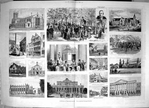Old print 1887 - old, cheltenham